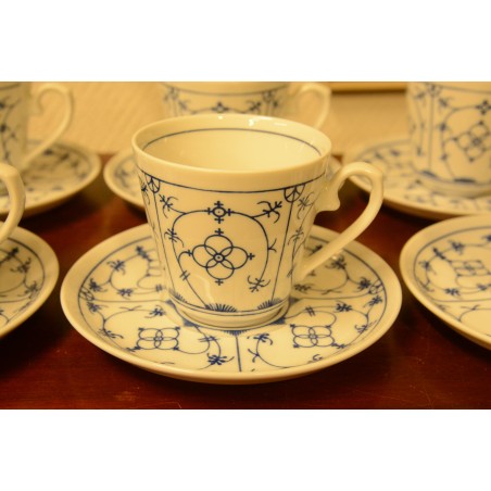 (n-4103/4) Winterling, Indischblau, õlelillemustriga kohvitassid-taldrikud, 6tk