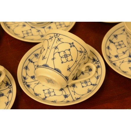 (n-4103/4) Winterling, Indischblau, õlelillemustriga kohvitassid-taldrikud, 6tk