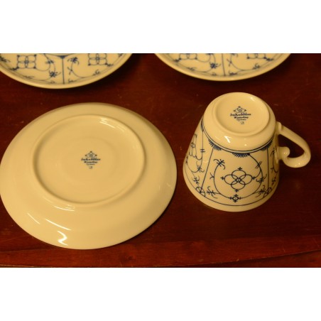 (n-4103/4) Winterling, Indischblau, õlelillemustriga kohvitassid-taldrikud, 6tk