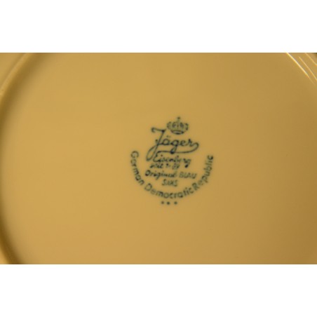 (n-4124/2)  Jäger Eisenberg Original Blau Saks, õlelillemustriga salatitaldrikud ja kohvitassid-taldrikud, komplekt