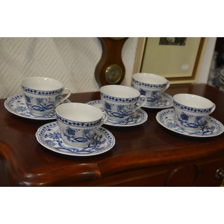 (n-4138) Kahla Triptis sibulamustriga kohvitassid- taldrikud, 5tk