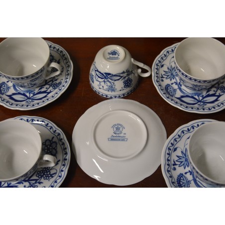 (n-4138) Kahla Triptis sibulamustriga kohvitassid- taldrikud, 5tk