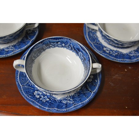 (n-4147) Staffordshire Barrats, Old Castle, puljongitassid-taldrikud, 3tk