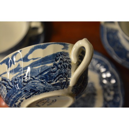 (n-4147) Staffordshire Barrats, Old Castle, puljongitassid-taldrikud, 3tk