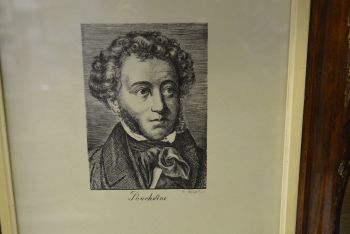 (P-732) Viiralt, trükirepro A.S Puškini portree. Vasegravüür. 1928 2