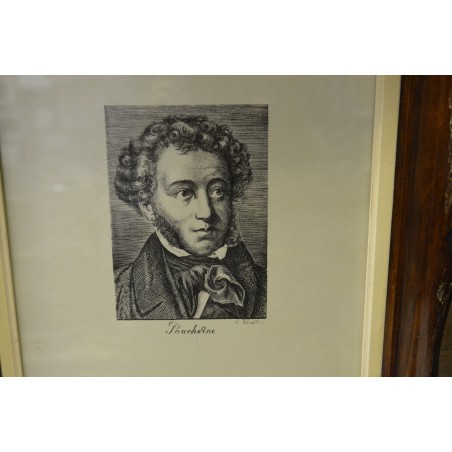 (P-732) Viiralt, trükirepro A.S Puškini portree. Vasegravüür. 1928