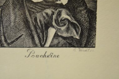 (P-732) Viiralt, trükirepro A.S Puškini portree. Vasegravüür. 1928