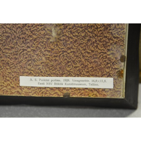 (P-732) Viiralt, trükirepro A.S Puškini portree. Vasegravüür. 1928