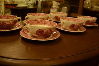 (n-1791/7) Enoch Wedgwood "River scene" puljongitassid, 6tk 2