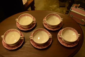 (n-1791/8) Enoch Wedgwood "River scene" puljongitassid, 6t5 2