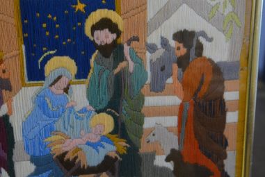 (P-793)  Tikitud usuteemaline pilt