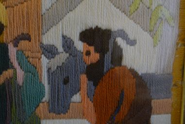 (P-793)  Tikitud usuteemaline pilt