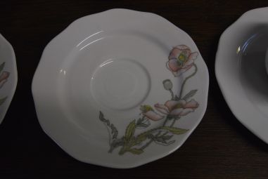 (n-4543/8) Gallo Galerie de Porcelaine Villeroy & Boch Group "Punane moon", kohvitassid-taldrikud, 6tk