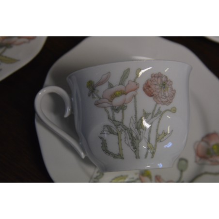 (n-4543/8) Gallo Galerie de Porcelaine Villeroy & Boch Group "Punane moon", kohvitassid-taldrikud, 6tk