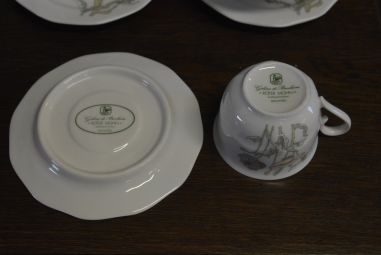 (n-4543/8) Gallo Galerie de Porcelaine Villeroy & Boch Group "Punane moon", kohvitassid-taldrikud, 6tk