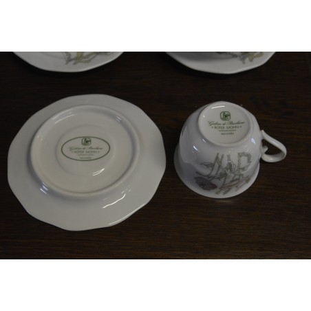 (n-4543/8) Gallo Galerie de Porcelaine Villeroy & Boch Group "Punane moon", kohvitassid-taldrikud, 6tk