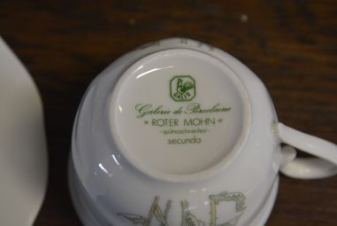 (n-4543/8) Gallo Galerie de Porcelaine Villeroy & Boch Group "Punane moon", kohvitassid-taldrikud, 6tk