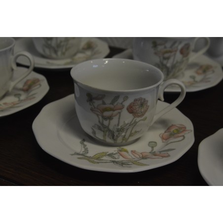 (n-4543/9) Gallo Galerie de Porcelaine Villeroy & Boch Group "Punane moon", kohvitassid-taldrikud, 4tk