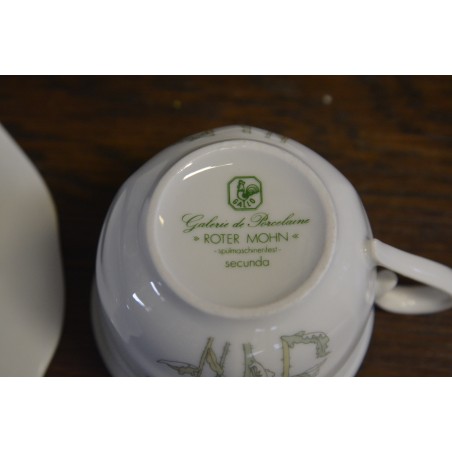 (n-4543/9) Gallo Galerie de Porcelaine Villeroy & Boch Group "Punane moon", kohvitassid-taldrikud, 4tk