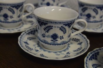 (n-4560/3) Bavaria Winterling Marktleuthen, Echt Kobalt kohvitassid-taldrikud, 6tk 2