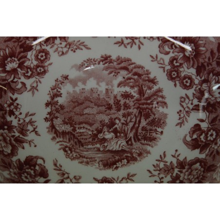 (n-4600/5) Alfred Meakin, Romance, punased puljongikausid-taldrikud, 4tk