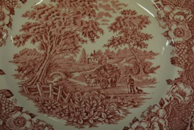 (n-4904) Inglise punased salatitaldrikud, 4tk