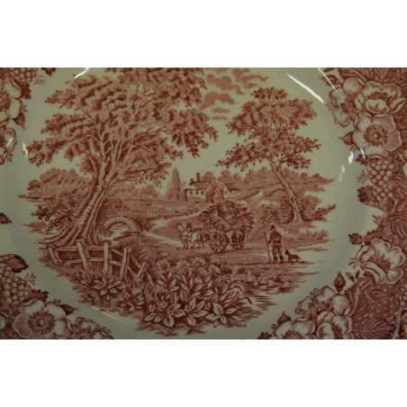 (n-4904) Inglise punased salatitaldrikud, 4tk