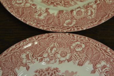 (n-4904) Inglise punased salatitaldrikud, 4tk