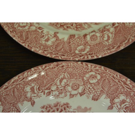 (n-4904) Inglise punased salatitaldrikud, 4tk