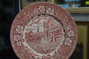 (n-4615) Royal Tudor Ware Coaching Taverns, punased salatitaldrikud, 6tk 2