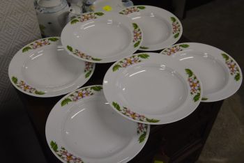 (n-4646/2) Bavaria Mitterteich, õunapuu õitega supi-pstataldrikud, 6tk 2