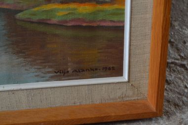 (P-803) Raamitud maastikumaal sügisene järv paadiga