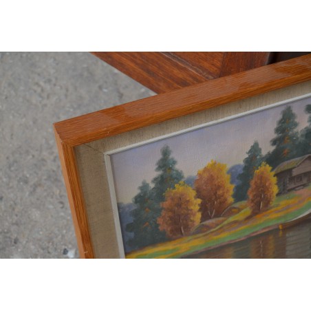 (P-803) Raamitud maastikumaal sügisene järv paadiga