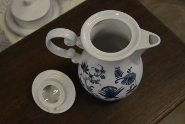 (n-4666/6) Wellco Krefeld Porzellan, Echt Kobalt sibulamustriga kann