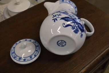 (n-4666/6) Wellco Krefeld Porzellan, Echt Kobalt sibulamustriga kann