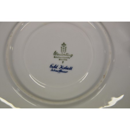 (n-4779/3) Bavaria Seltmann Weiden Echt Kobalt sibulamustriga puljongikausid-taldrikud, 6tk