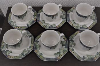 (n-4798/3) Villeroy & Boch Pasadena kohvitassid-taldrikud, 6tk 2