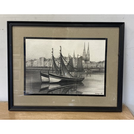 (p-818) Raamitud joonistus, signeeritud