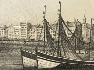 (p-818) Raamitud joonistus, signeeritud