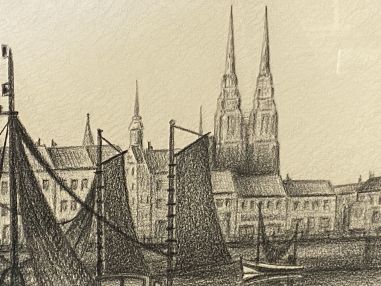 (p-818) Raamitud joonistus, signeeritud