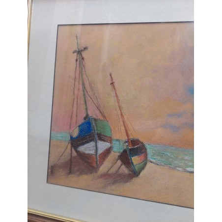 (n-4881) Raamitud maal, paadid rannal