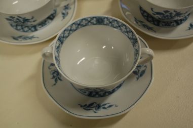 (n-5082/5) Villeroy & Boch Heinrich, China Blue, puljongikausid-taldrikud, 6tk