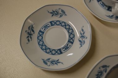 (n-5082/5) Villeroy & Boch Heinrich, China Blue, puljongikausid-taldrikud, 6tk