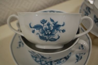 (n-5082/5) Villeroy & Boch Heinrich, China Blue, puljongikausid-taldrikud, 6tk