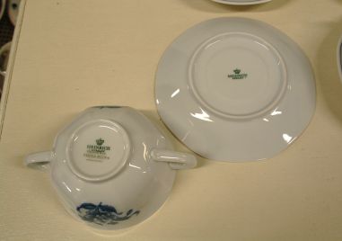 (n-5082/5) Villeroy & Boch Heinrich, China Blue, puljongikausid-taldrikud, 6tk