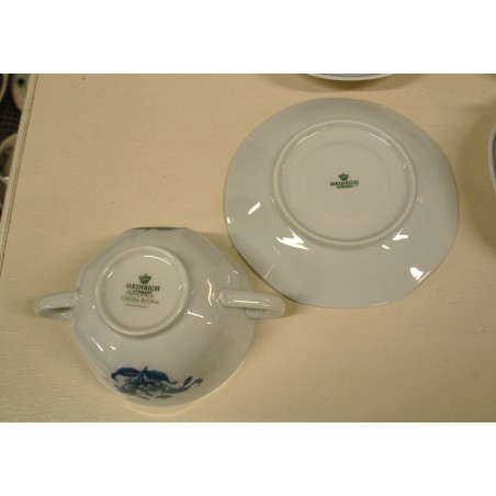 (n-5082/5) Villeroy & Boch Heinrich, China Blue, puljongikausid-taldrikud, 6tk