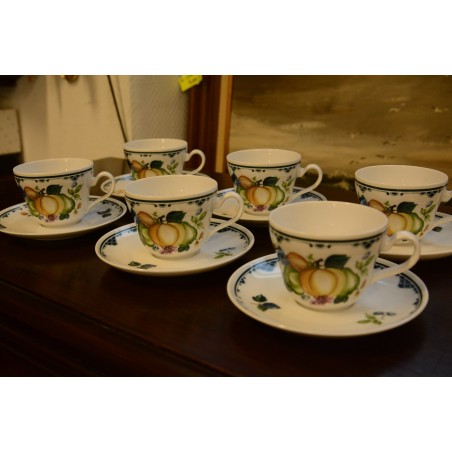 (n-871/3) Bavaria, Seltmann Weiden puuviljadega kohvitassid-taldrikud, 6tk