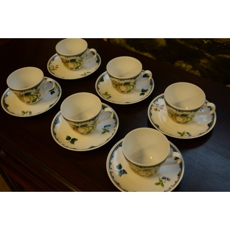 (n-871/3) Bavaria, Seltmann Weiden puuviljadega kohvitassid-taldrikud, 6tk