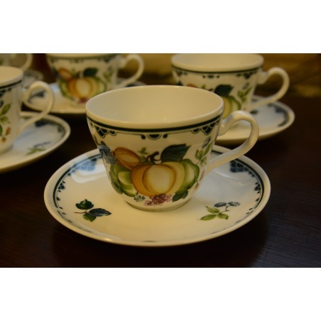 (n-871/3) Bavaria, Seltmann Weiden puuviljadega kohvitassid-taldrikud, 6tk