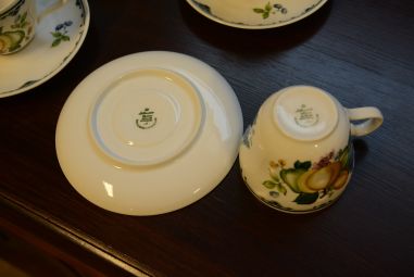 (n-871/3) Bavaria, Seltmann Weiden puuviljadega kohvitassid-taldrikud, 6tk